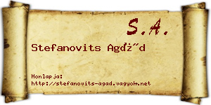 Stefanovits Agád névjegykártya